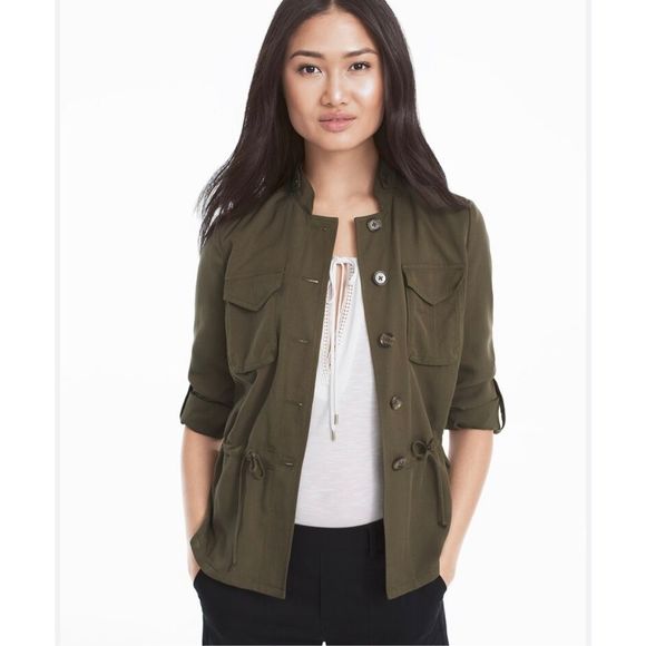 White House Black Market Jackets & Blazers - White House Black Market Soft Utility Jacket army green size 10